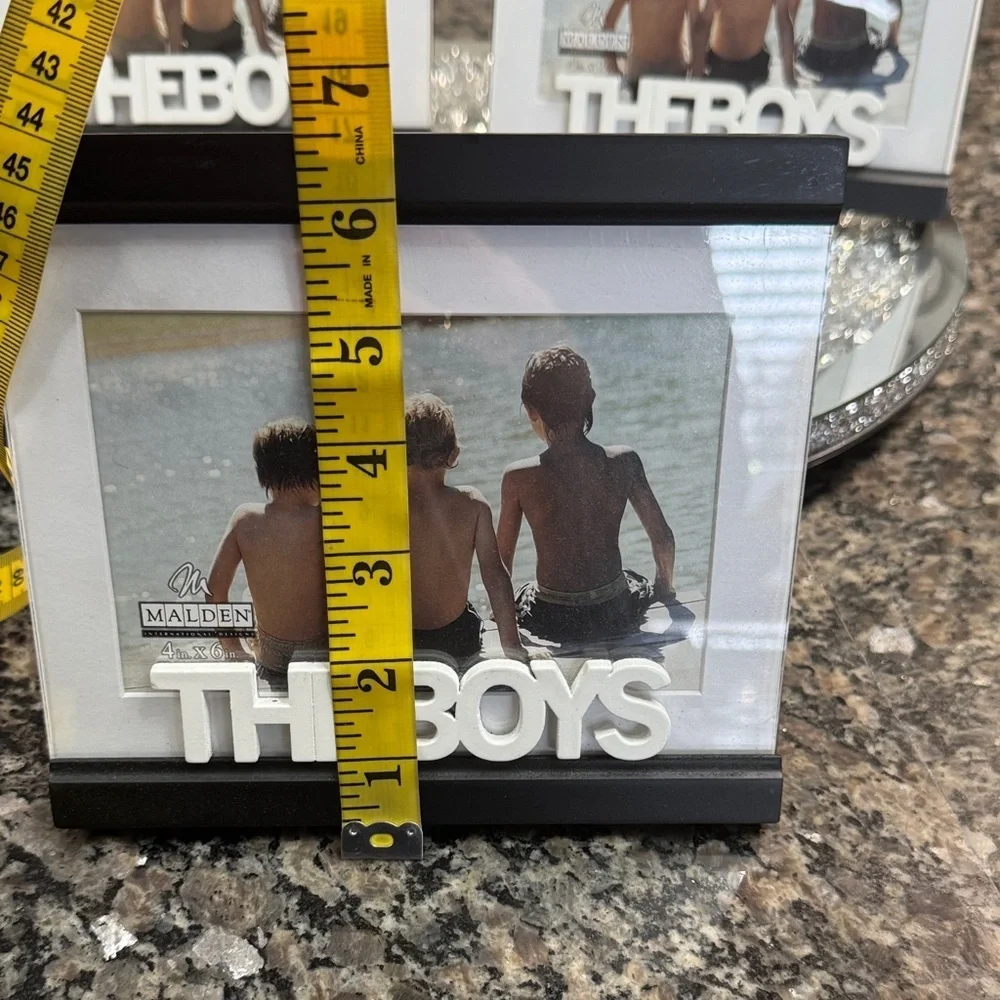Malden Black and Silver 'The Boys' Photo picture Frame NWT set of 3